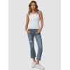 imageATHMILE Womens Tank Top Sleeveless Racerback High Neck Casual Basic Ribbed Fitted 2025 FashionWhite