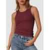 imageATHMILE Womens Tank Top Sleeveless Racerback High Neck Casual Basic Ribbed Fitted 2025 FashionWinered