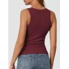 imageATHMILE Womens Tank Top Sleeveless Racerback High Neck Casual Basic Ribbed Fitted 2025 FashionWinered
