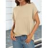 imageATHMILE Womens Tops Oversized Business Casual Shirts Loose Fit Short Sleeve Tshirts Summer Fashion ClothesApricot