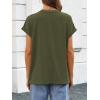 imageATHMILE Womens Tops Oversized Business Casual Shirts Loose Fit Short Sleeve Tshirts Summer Fashion ClothesArmygreen