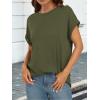 imageATHMILE Womens Tops Oversized Business Casual Shirts Loose Fit Short Sleeve Tshirts Summer Fashion ClothesArmygreen