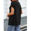 imageATHMILE Womens Tops Oversized Business Casual Shirts Loose Fit Short Sleeve Tshirts Summer Fashion ClothesBlack