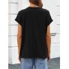 imageATHMILE Womens Tops Oversized Business Casual Shirts Loose Fit Short Sleeve Tshirts Summer Fashion ClothesBlack