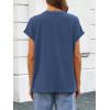 imageATHMILE Womens Tops Oversized Business Casual Shirts Loose Fit Short Sleeve Tshirts Summer Fashion ClothesBlue