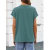 imageATHMILE Womens Tops Oversized Business Casual Shirts Loose Fit Short Sleeve Tshirts Summer Fashion ClothesBlue Green