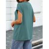 imageATHMILE Womens Tops Oversized Business Casual Shirts Loose Fit Short Sleeve Tshirts Summer Fashion ClothesBlue Green