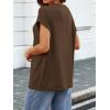 imageATHMILE Womens Tops Oversized Business Casual Shirts Loose Fit Short Sleeve Tshirts Summer Fashion ClothesBrown