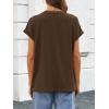 imageATHMILE Womens Tops Oversized Business Casual Shirts Loose Fit Short Sleeve Tshirts Summer Fashion ClothesBrown