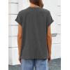 imageATHMILE Womens Tops Oversized Business Casual Shirts Loose Fit Short Sleeve Tshirts Summer Fashion ClothesDark Grey