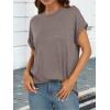 imageATHMILE Womens Tops Oversized Business Casual Shirts Loose Fit Short Sleeve Tshirts Summer Fashion ClothesGrey Purple