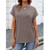 imageATHMILE Womens Tops Oversized Business Casual Shirts Loose Fit Short Sleeve Tshirts Summer Fashion ClothesGrey Purple