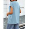 imageATHMILE Womens Tops Oversized Business Casual Shirts Loose Fit Short Sleeve Tshirts Summer Fashion ClothesLight Blue