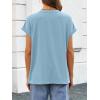 imageATHMILE Womens Tops Oversized Business Casual Shirts Loose Fit Short Sleeve Tshirts Summer Fashion ClothesLight Blue