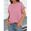 imageATHMILE Womens Tops Oversized Business Casual Shirts Loose Fit Short Sleeve Tshirts Summer Fashion ClothesPink