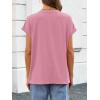 imageATHMILE Womens Tops Oversized Business Casual Shirts Loose Fit Short Sleeve Tshirts Summer Fashion ClothesPink