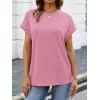 imageATHMILE Womens Tops Oversized Business Casual Shirts Loose Fit Short Sleeve Tshirts Summer Fashion ClothesPink