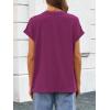 imageATHMILE Womens Tops Oversized Business Casual Shirts Loose Fit Short Sleeve Tshirts Summer Fashion ClothesPurple