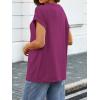 imageATHMILE Womens Tops Oversized Business Casual Shirts Loose Fit Short Sleeve Tshirts Summer Fashion ClothesPurple