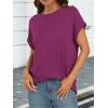 imageATHMILE Womens Tops Oversized Business Casual Shirts Loose Fit Short Sleeve Tshirts Summer Fashion ClothesPurple