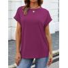 imageATHMILE Womens Tops Oversized Business Casual Shirts Loose Fit Short Sleeve Tshirts Summer Fashion ClothesPurple