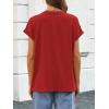 imageATHMILE Womens Tops Oversized Business Casual Shirts Loose Fit Short Sleeve Tshirts Summer Fashion ClothesRed
