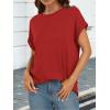 imageATHMILE Womens Tops Oversized Business Casual Shirts Loose Fit Short Sleeve Tshirts Summer Fashion ClothesRed