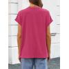 imageATHMILE Womens Tops Oversized Business Casual Shirts Loose Fit Short Sleeve Tshirts Summer Fashion ClothesRose Red