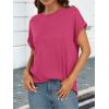 imageATHMILE Womens Tops Oversized Business Casual Shirts Loose Fit Short Sleeve Tshirts Summer Fashion ClothesRose Red