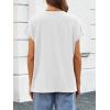 imageATHMILE Womens Tops Oversized Business Casual Shirts Loose Fit Short Sleeve Tshirts Summer Fashion ClothesWhite