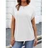 imageATHMILE Womens Tops Oversized Business Casual Shirts Loose Fit Short Sleeve Tshirts Summer Fashion ClothesWhite