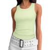 imageATHMILE Womens Tank Top Sleeveless Racerback High Neck Casual Basic Ribbed Fitted 2025 FashionMintgreen