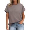 imageATHMILE Womens Tops Oversized Business Casual Shirts Loose Fit Short Sleeve Tshirts Summer Fashion ClothesGrey Purple