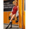 imageATHMILE Tank Top Body Suits Women Sexy Crew Neck Racerback Halter Ribbed Sleeveless Bodysuit for WomenRed