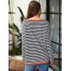 imageATHMILE Womens 2025 Long Sleeve Tops Sweaters Casual Crewneck Striped Color Block Drop Shoulder Cotton Pullover ShirtsBlackred