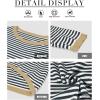 imageATHMILE Womens 2025 Long Sleeve Tops Sweaters Casual Crewneck Striped Color Block Drop Shoulder Cotton Pullover ShirtsGreyapricot