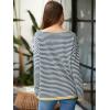 imageATHMILE Womens 2025 Long Sleeve Tops Sweaters Casual Crewneck Striped Color Block Drop Shoulder Cotton Pullover ShirtsGreyapricot