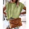 imageATHMILE Womens Cap Sleeve Tops Casual Crew Neck Loose Fit Knit Lightweight Sweater Pullover Summer Outfits Fashion VestLight Green
