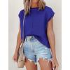 imageATHMILE Womens Cap Sleeve Tops Casual Crew Neck Loose Fit Knit Lightweight Sweater Pullover Summer Outfits Fashion VestNavy Blue