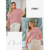 imageATHMILE Womens Cap Sleeve Tops Casual Crew Neck Loose Fit Knit Lightweight Sweater Pullover Summer Outfits Fashion VestPink