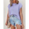 imageATHMILE Womens Cap Sleeve Tops Casual Crew Neck Loose Fit Knit Lightweight Sweater Pullover Summer Outfits Fashion VestPurple