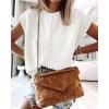 imageATHMILE Womens Cap Sleeve Tops Casual Crew Neck Loose Fit Knit Lightweight Sweater Pullover Summer Outfits Fashion VestWhite