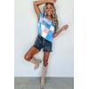 imageATHMILE Womens Cap Sleeve Tops Color Block Crop Sweater Going Out Crew Neck Knit Shirts Business Casual OutfitsBlue