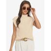 imageATHMILE Womens Mock Neck Sleeveless Vest Casual Cap Sleeve Knit Lightweight Sweater Pullover Tops 2025Apricot