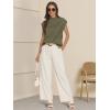 imageATHMILE Womens Mock Neck Sleeveless Vest Casual Cap Sleeve Knit Lightweight Sweater Pullover Tops 2025Army Green