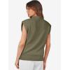 imageATHMILE Womens Mock Neck Sleeveless Vest Casual Cap Sleeve Knit Lightweight Sweater Pullover Tops 2025Army Green