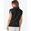imageATHMILE Womens Mock Neck Sleeveless Vest Casual Cap Sleeve Knit Lightweight Sweater Pullover Tops 2025Black
