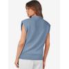 imageATHMILE Womens Mock Neck Sleeveless Vest Casual Cap Sleeve Knit Lightweight Sweater Pullover Tops 2025Blue