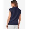 imageATHMILE Womens Mock Neck Sleeveless Vest Casual Cap Sleeve Knit Lightweight Sweater Pullover Tops 2025Dark Blue