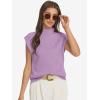 imageATHMILE Womens Mock Neck Sleeveless Vest Casual Cap Sleeve Knit Lightweight Sweater Pullover Tops 2025Purple